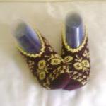 Brown Yellow Slippers Crochet Slippers Woman..
